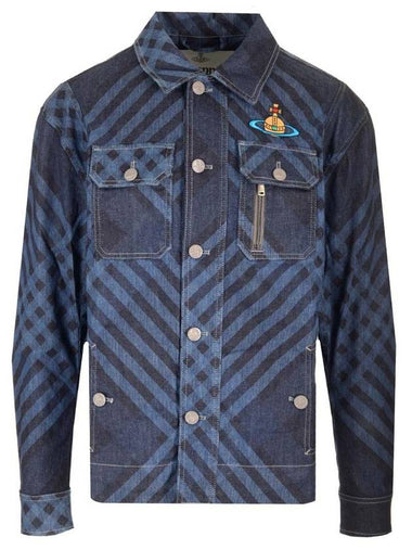 Striped Denim Long Sleeve Shirt Blue - VIVIENNE WESTWOOD - BALAAN 1