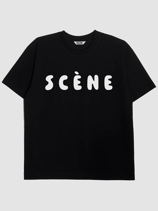 UNISEX thin lettering short sleeve t shirt BLACK - KLOR - BALAAN 1