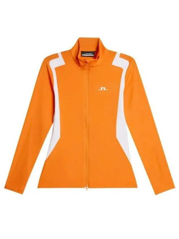 Women's Mae Zip Mid Layer Track Jacket Orange - J.LINDEBERG - BALAAN 1