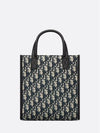 Safari North South Oblique Jacquard Tote Bag Black Beige - DIOR - BALAAN 3