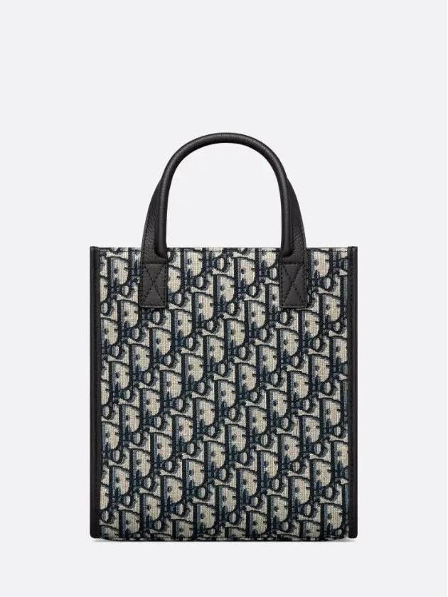 Safari North South Oblique Jacquard Tote Bag Black Beige - DIOR - BALAAN 3