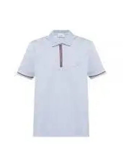 Men's Short Sleeve Cotton Polo Shirt Blue - SALVATORE FERRAGAMO - BALAAN 2