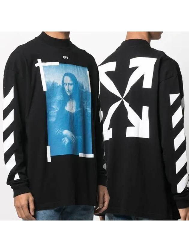 Men's Mona Lisa Over Long Sleeve T-Shirt Black - OFF WHITE - BALAAN 2