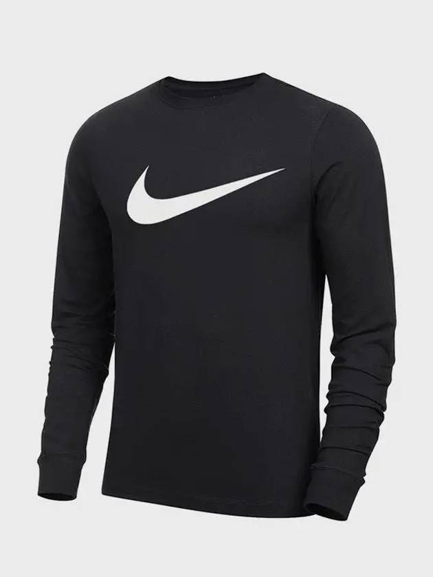 Men's Icon Swoosh Long Sleeve T-Shirt Black - NIKE - BALAAN 4