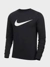 Men's Icon Swoosh Long Sleeve T-Shirt Black - NIKE - BALAAN 3