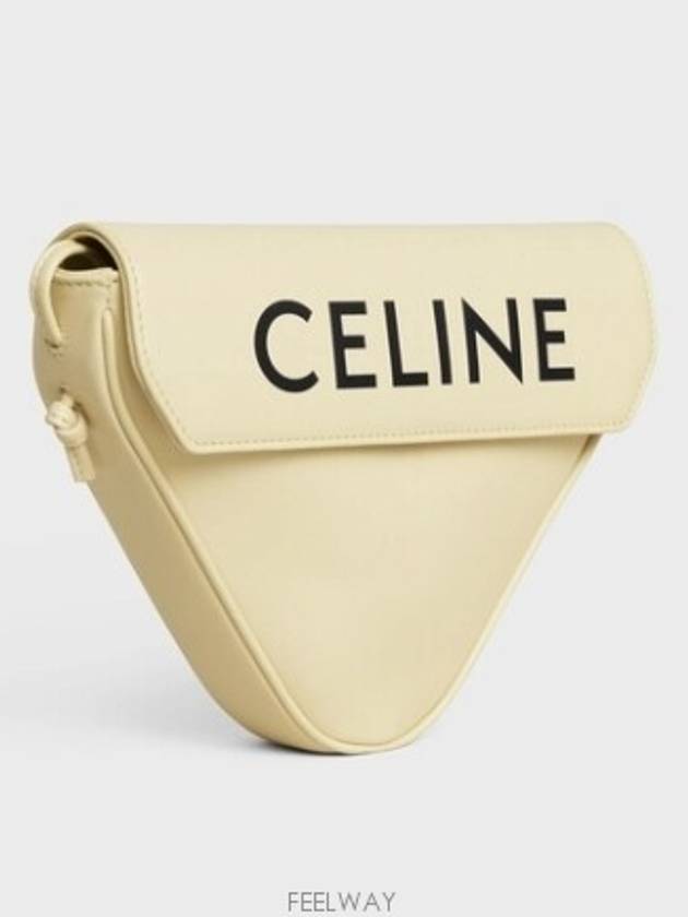 Logo Leather Triangle Cross Bag Pale Yellow - CELINE - BALAAN 3