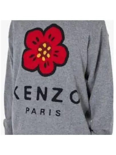 Boke Flower Merino Wool Knit Top Grey - KENZO - BALAAN 2