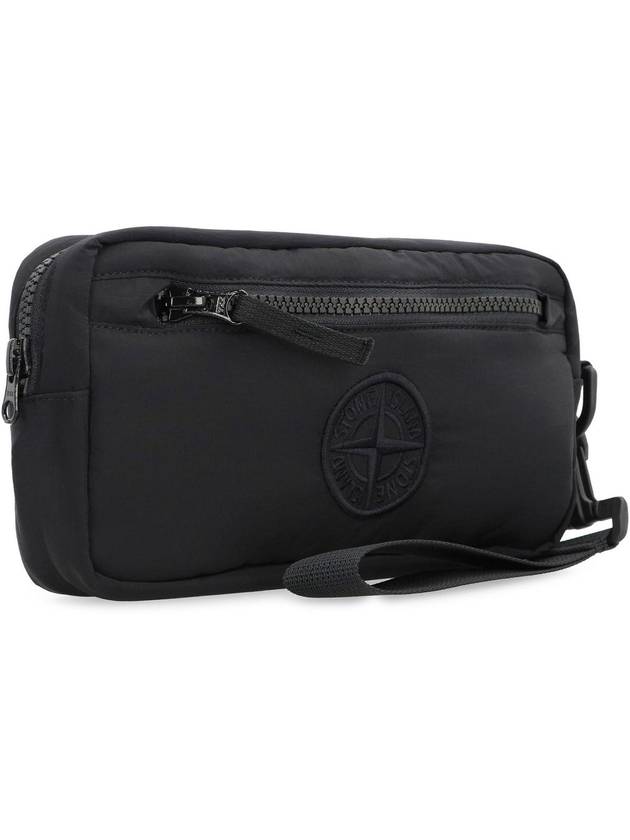 Compass Motif Pouch Bag Black - STONE ISLAND - BALAAN 4