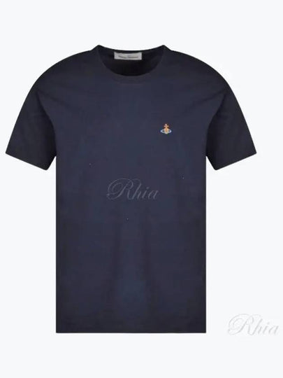 ORB Logo Cotton Short Sleeve T-Shirt Navy - VIVIENNE WESTWOOD - BALAAN 2