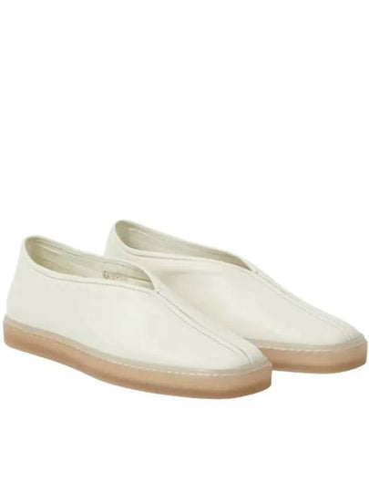 Round Toe Soft Leather Piped Slip-On White - LEMAIRE - BALAAN 2