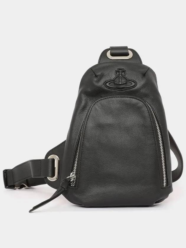 ORB Leather Sling Cross Bag Black - VIVIENNE WESTWOOD - BALAAN 4