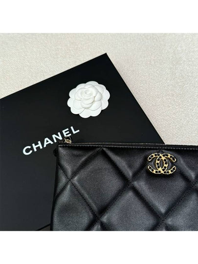 Clutch Nineteen 19 Calfskin Clutch Small Black - CHANEL - BALAAN 2