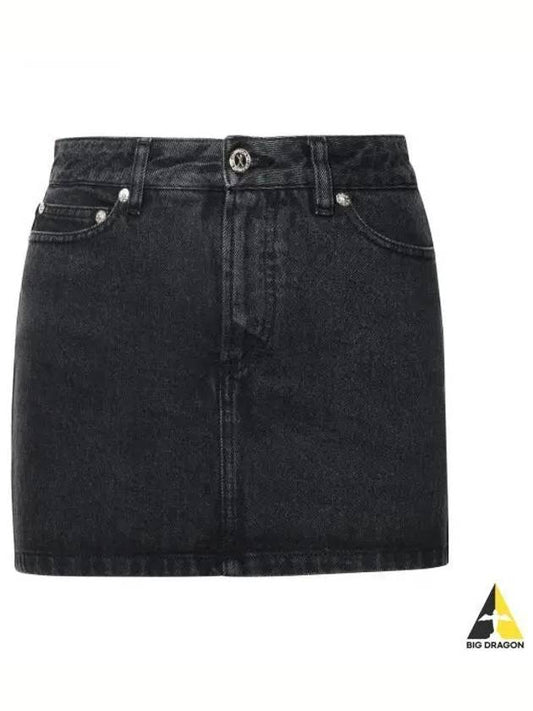 Stone Washed Denim Mini A-Line Skirt Black - A.P.C. - BALAAN 2