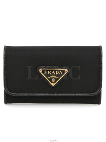 1PG004 Triangle Logo Re Nylon Key Wallet Card 6 - PRADA - BALAAN 1