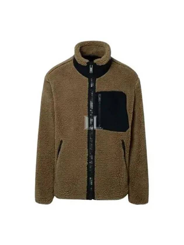 Men's Sagrek Shearling Fleece Zip-Up Jacket Brown - MOOSE KNUCKLES - BALAAN 2