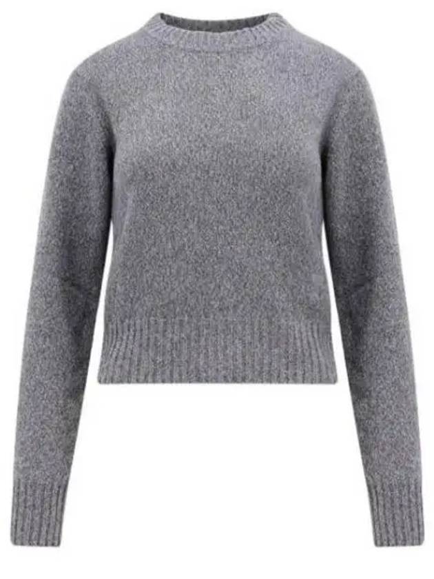 Heart Logo Cashmere Knit Top Grey - AMI - BALAAN 2