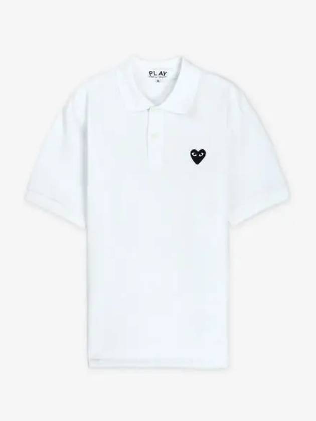 Heart Wappen Short Sleeve Polo Shirt White - COMME DES GARCONS PLAY - BALAAN 2