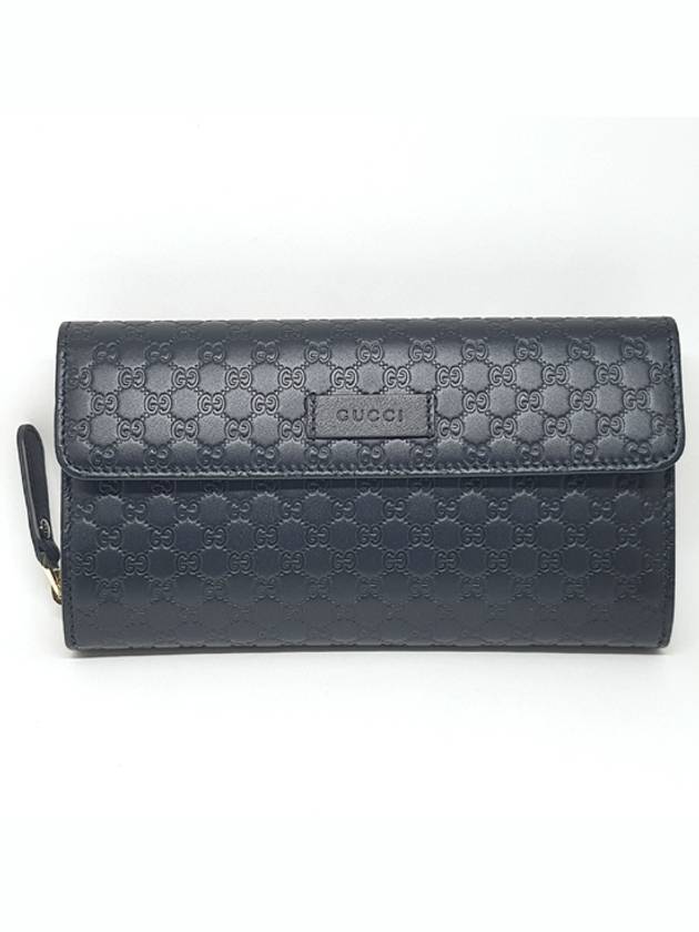 GG Microshima Leather Flap Long Wallet Black - GUCCI - BALAAN 2