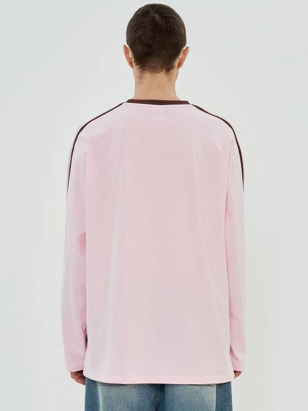Logo Football Long Sleeve T-Shirt Pink - UNALLOYED - BALAAN 4