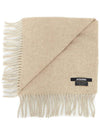 L'Echarpe Fringe Logo Virgin Wool Muffler Beige - JACQUEMUS - BALAAN.