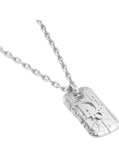 Oblique Plate Pendant Necklace Silver - DIOR - BALAAN 1