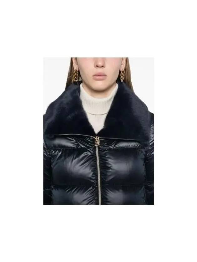 Faux Fur Collar Padding Navy - HERNO - BALAAN 6