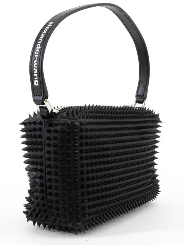 Heiress Rubberized Spike Pouch Bag Black - ALEXANDER WANG - BALAAN 4