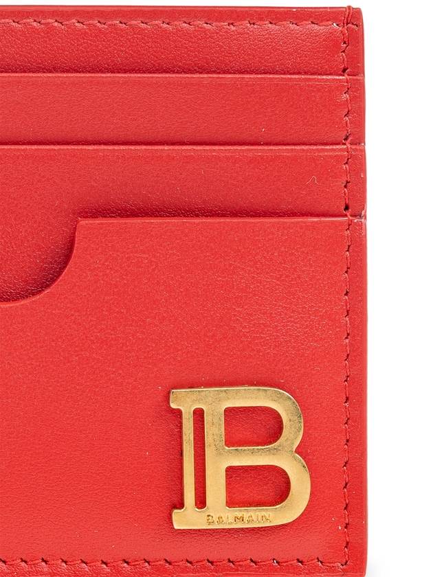 Balmain Leather Card Holder, Women's, Red - BALMAIN - BALAAN 3