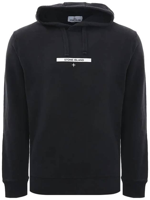 Micro Logo Print Hoodie Black - STONE ISLAND - BALAAN 2