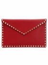 Rockstud leather envelope clutch - VALENTINO - BALAAN 1