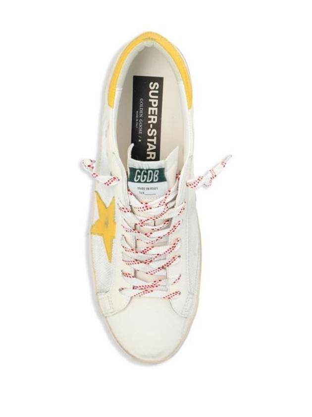 Superstar Leather Mesh Low Top Sneakers Yellow White - GOLDEN GOOSE - BALAAN 6