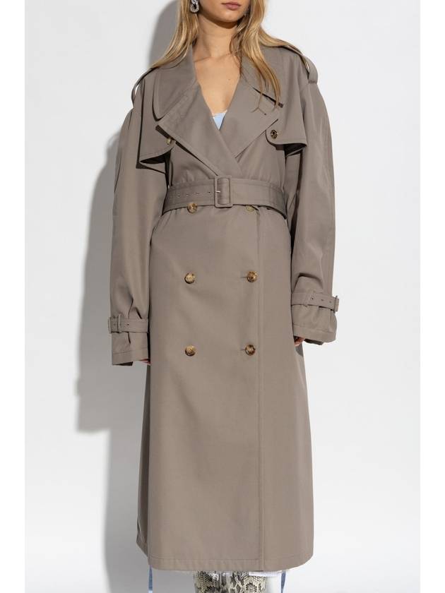 Moschino Trench Coat With Pockets, Women's, Beige - MOSCHINO - BALAAN 3