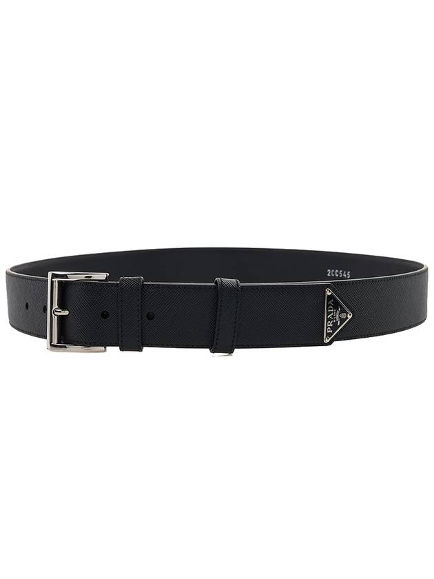 Saffiano Leather Belt Black - PRADA - BALAAN 6