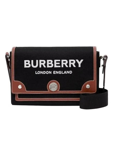 Horseferry Motif Canvas Note Crossbody Bag Black - BURBERRY - BALAAN 1