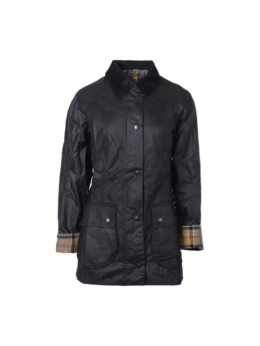 Beadnell Wax Zip-up Jacket Dark Navy - BARBOUR - BALAAN 1