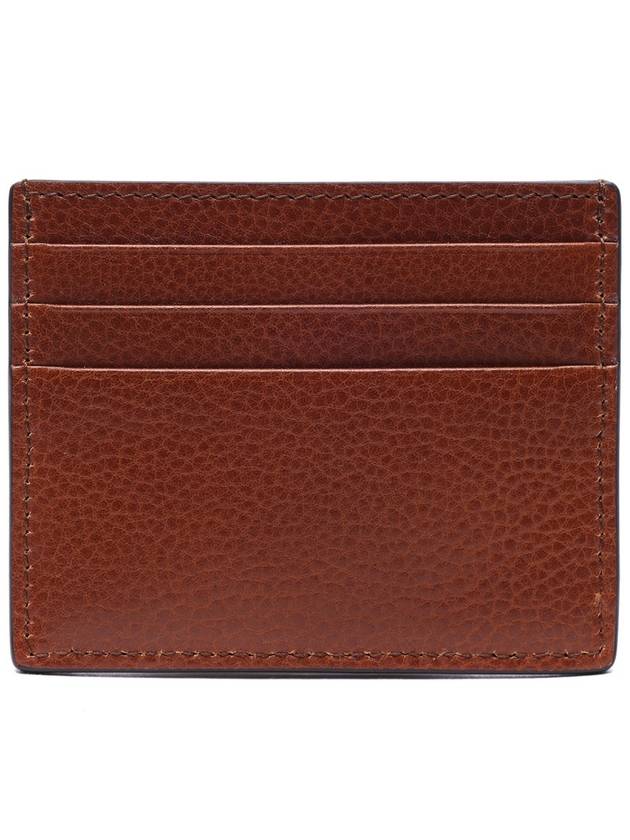 gold V logo signature card wallet brown - VALENTINO - BALAAN.