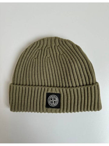 Kids Beanie 8116N07C3 V0055 Olive 02 - STONE ISLAND - BALAAN 1