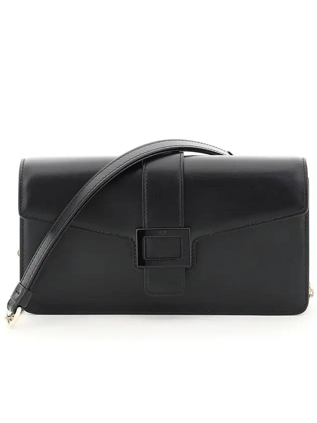 Lacquer Buckle Bibb Leather Cross Bag Black - ROGER VIVIER - BALAAN 1