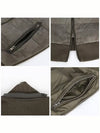 Down Suede Front Zip Though Jacket Dark Olive - TOM FORD - BALAAN 7