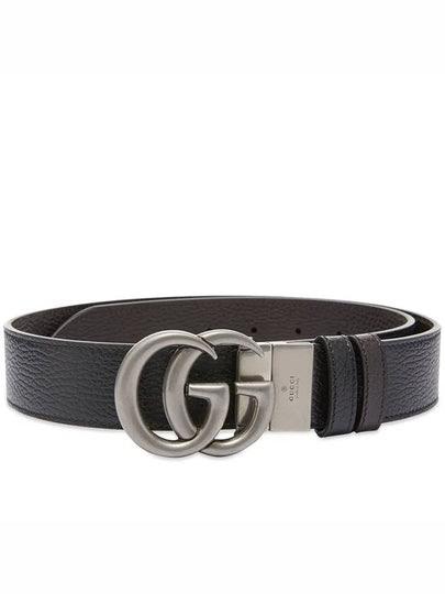 GG Marmont Reversible Leather Belt Black Brown - GUCCI - BALAAN 2