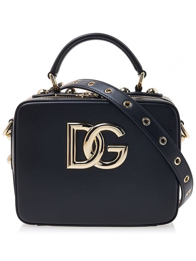 DG Logo Plaque Studded Shoulder Bag Black - DOLCE&GABBANA - BALAAN 2