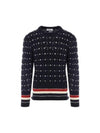 Wool Mohair Long Sleeve Knit Top Navy - THOM BROWNE - BALAAN 2