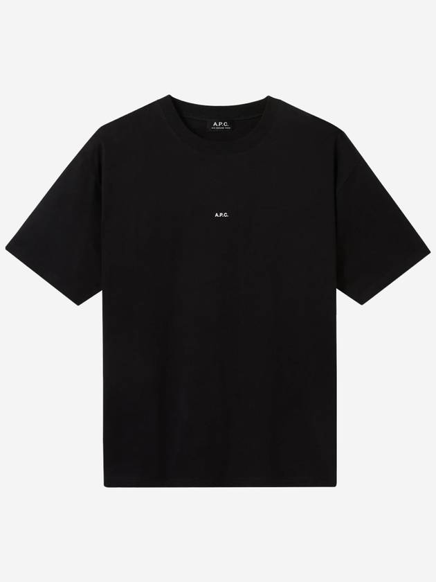 Men's Kyle Logo Print Cotton Jersey Short Sleeve T-Shirt  Black - A.P.C. - BALAAN 2