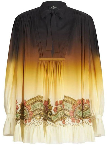 gradient silk short dress brown cream - ETRO - BALAAN 1