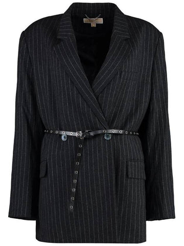 Michael Kors Pinstripe Double Breasted Blazer - MICHAEL KORS - BALAAN 1