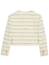 Women's Chasseur Striped Tweed Jacket Ivory - CELINE - BALAAN 3