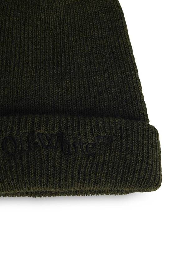 Off-White 'Bookish' Green Wool Beanie - OFF WHITE - BALAAN 3