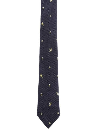 All Over Birds Bee Icon Classic Tie Navy - THOM BROWNE - BALAAN 2