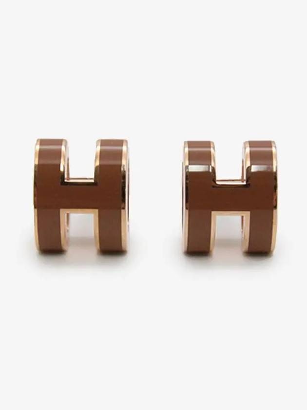 Pop H Mini Earrings Rose Gold - HERMES - BALAAN 2