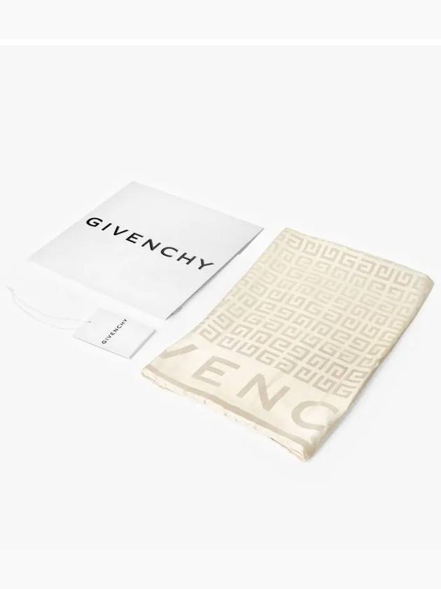 4G Shiny Silk Jacquard Scarf Ivory - GIVENCHY - BALAAN 4